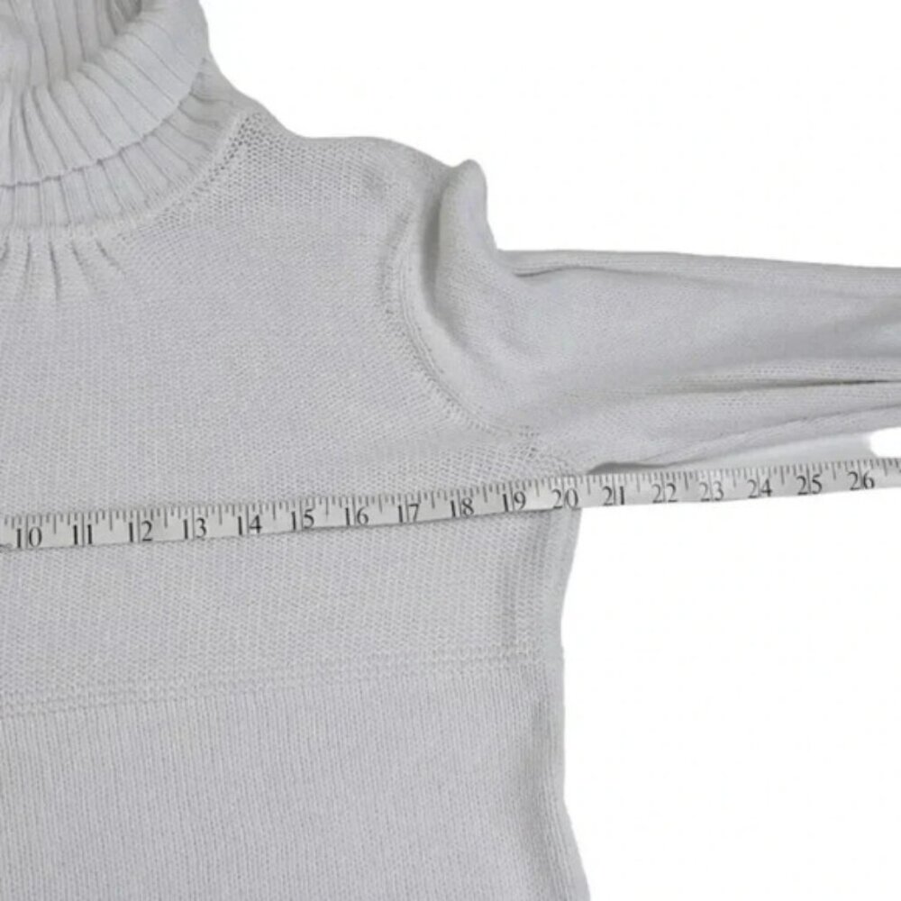 J Jill Turtleneck Knit  Sweater White Long Sleeve Size Medium - Picture 11 of 12